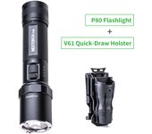 Nextorch P80 (Upgraded Version) Duty/Tactical Flashlight, 1600 Lumens 280m Beam Distance, with 18650 Battery, Compact Torch, Type-C Direct Rechargeable, One-step Strobe, with Steel Strike Bezel for Emergency , Window Breaker