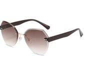 Gafas de sol cortadas sin marco, gafas de sol de moda para mujeres, personalidad irregular y gafas de sol ultravioleta