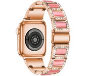 Correas De Acero Inoxidable Con Diamantes En Cymophanite Para iWatch 7/ 6/5/4/3/2/1/SE