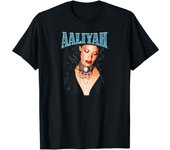Aaliyah 90s Vintage Headshot R&B Music Fan Soft Black Cotton Slim Fit Round Neck Fashion Top T-shirt