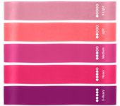 5Pcs/Set Yoga Resistance Rubber Bands Bodybuilding Elastic Bands Pilates Gym Workout Bands Expander Belt Fitness Equipment Pink