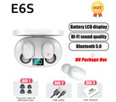 BLUEKAKA TWS E6S Fone Wireless Bluetooth Headphones LED Display Noise Canceling Earbuds with Mic Wireless Bluetooth Headphones