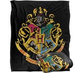 Harry Potter Hogwarts Crest Black Silky Touch Soft Throw Blanket Thick Flannel for Gift Fits Sofa Bed Travel All Season Use