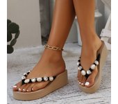 Women's summer flip flops fashion outdoor ladies wedge heels slipper shoes