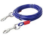 3/5/10 Meter Dog Tie Out Cable Heavy Duty Dual End Snap Hooks Pet Cable Leash Anti-Rust Bite-Resistant Double Head Leash