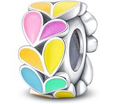 925 Sterling Silver Colorful Ocean Luminous Heart-Shaped Beads Fit Pandora Original Bracelet Charms Beads Women's Jewelry Gift