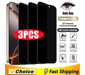 3Pcs Privacy Screen Protector for IPhone 16 12 13 14 15 Pro Max Mini Full Cover Anti-spy Glass for IPhone 11 XR X XS MAX 8 Plus