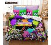 Popular Splatoon 2 Game Printed Bedding Set 3d Cartoon Duvet Cover Set Pillow Case Twin Full Queen King Size Bed Linen Bed Sets