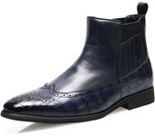 Chelsea botas cortas de los hombres puntiagudos más el tamaño de los zapatos de los hombres
