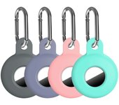 4 Pack Silicone with Keychain, Air Holder for Airtag GPS Tracker, Soft Full-Body Shockproof Apple Tag