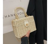 Women's small vine handbag, woven shoulder straps, VIE beach handbag with fashion chain, summer CA e98