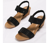 Sandalias Romanas Con Diamantes Para Mujer, Zapatos De Verano, Tacón De Cuña, Cómodos
