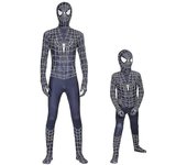 Black Spiderman Cosplay Superhero Costume Kids Adult Bodysuit-r