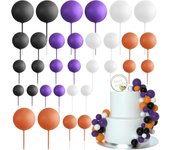 32pcs Sage Green Brown Topper Gold Foam Balls DIY Insert Decoration for Baby Shower Birthday Party Cake Decorationion