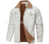 Chaqueta de hombre de otoño e invierno chaqueta informal de herramientas de algodón de terciopelo