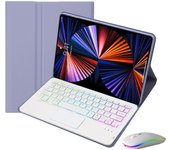 Keyboard Case for Lenovo Tab M10 Plus 10.6 Gen 3 10.6 inch Tablet Case TB125FU TB128FU Spanish Keyboard Rainbow Backlit Touchpad