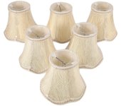 Set of 6 Chandelier Shades,ONLY for Candle Bulbs,Clip-On Fitter Lamp Shades