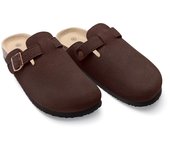 Kidmi Suede Clogs for Women Men Clogs Slippers Soft Cork Footbed Leather Mules Comfort Potato Shoes with Arch Support Home Shoes