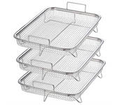 3 Pack Air Fryer Basket for Oven, Stainless Steel Grill Basket Non-Stick Mesh Basket Set, Air Fryer Tray Wire Rack