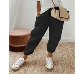 Pantalones Mujer Verano Pantalones de Lino Cómodos Palazzo Cintura Alta Pantalones Rectos Ligero Casuales Flojo Pantalones Pantalón Anchos con Bolsillos y Cordón