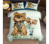 Cloudboi Dog Art Duvet Cover Set King Queen Double Full Twin Single Size Bed Linen Set