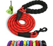 Correa de Perro, 1,2 m Correa de Fuerte de Perro para Perros Medianos y Grandes con Mango Acolchado Suave y Hilos Reflectantes,