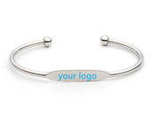 10 unid/lote de brazalete ajustable de acero inoxidable, pulsera con bola para cuentas, dijes DIY, 3,3mm de espesor, diámetro interior de 60mm