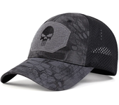 Gorra táctica de calavera , visera ajustable y transpirable para camionero, gorra de malla para caza, senderismo, gorras de béisbol Snapback