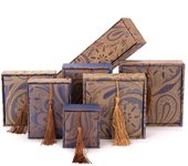 Fashion Linen Tassel Jewelry Box Chinese Style Rectangular Jewelry Display Box with Fringe Jewelry Packaging Box Necklace