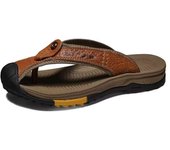 Men's cowhide Eva men's soft bottom flip flops summer beach slippers