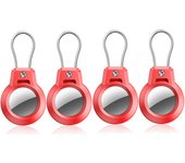 Apple AirTag Holder, 2 Pack AirTag Keychain Holder with Wire Cable - Robust & 360° Protective Secure AirTag Holder for Luggage, Backpack, Keys, Pets, AirTag Case AirTag Accessories for Travel