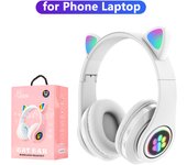 BLUEKAKA Cute Cat Bluetooth Headphone Wireless Headset Foldable Hifi Music Stereo Noise Cancel Earphone TF Card For Kids Gift