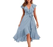 Vestido de Verano Sólido Para Mujeres, bohemio, con volantes, 2024 Y