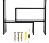 DIY Table Desktop Storage Rack Display Shelf Organizer Counter Top Bookcase Dark Walnut