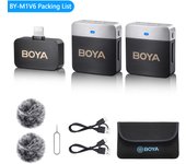 BOYA BY-M1V Wireless Lavalier Lapel Condenser Microphone for iPhone Android Smartphone Camera YouTube Broadcast Interview Vlog