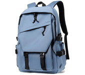 Mochila de 14 pulgadas de poliéster impermeable de color sólido simple para hombre Mochila de moda para estudiantes de pareja