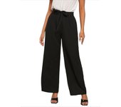 Burgundy Pants for Women High Waist Wide Leg Straight Woman Trousers Cotton Korean Fashion Classic Elastic Slacks