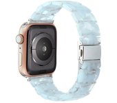 Suitable for Apple Watch Band 1 2 3 4 5 6 7 8 9 SE Apple Resin Three Bead Fragmented Flower Transparent Glacier Watch Strap