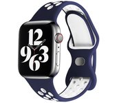 Sportarmband kompatibel mit Apple Watch Strap ， Atmungsaktives Silikon-Doppelloch-Schnallenarmband für iWatch Series 7 SE