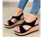 Sandalias de tacón de cuña para mujer, zapatos de verano
