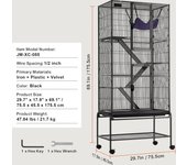 SucceBuy Rolling Metal Ferret Cage, 2-Tier Critter Nation. Spacious and easy to assemble for various small pets, Hamster, Guinea Pig, Chinchilla, Squirrel, Hedgehogs, Bunny.