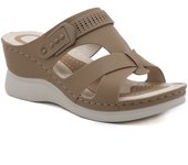 2025 nuevas sandalias informales cómodas con tacón inclinado para la playa, zapatos de mujer