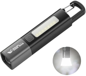 Smiling Shark SD1023 LED Torch Light XPE Super Bright Flashlight with Hook Camping Light USB Rechargeable Zoomable Waterproof