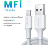 【Apple MFi Certified】 UGREEN MFi Lightning Charging and Sync Cable Connector 8 Pins Aluminium Case for iPhone X, iPhone 8 Plus, iPhone 6s, 6 Plus, iPad Air, iPod Touch 5