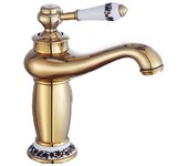 Retro Antique Brass Kitchen Faucet Single Handle Polished Basin Sink Mixer Tap 3/8" with handle