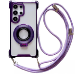 Funda con cuatro esquinas para Samsung Galaxy S24 Ultra S22 S21 FE S25 S23 Plus A15, funda con cordón cruzado con soporte magnético Magsafe