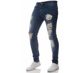 Tattered pipe pants embroidered with men's jeans