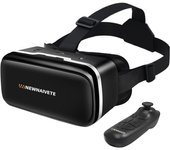 VR Headset for Phone with Controller - Eyes Protected Anti-Blue HD Lenses Virtual Reality Headsets, 110° 3D Goggles Glasses for