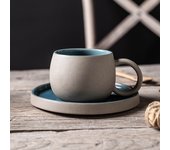 Chaozhou tazas y platillos de café retro cerámica gruesa personalidad creativa café con leche simple cerámica arena pequeño mate