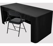 1 piece of white and black wedding elastic tablecloth, 6 feet in size, spandex rectangular table skirt, fitted